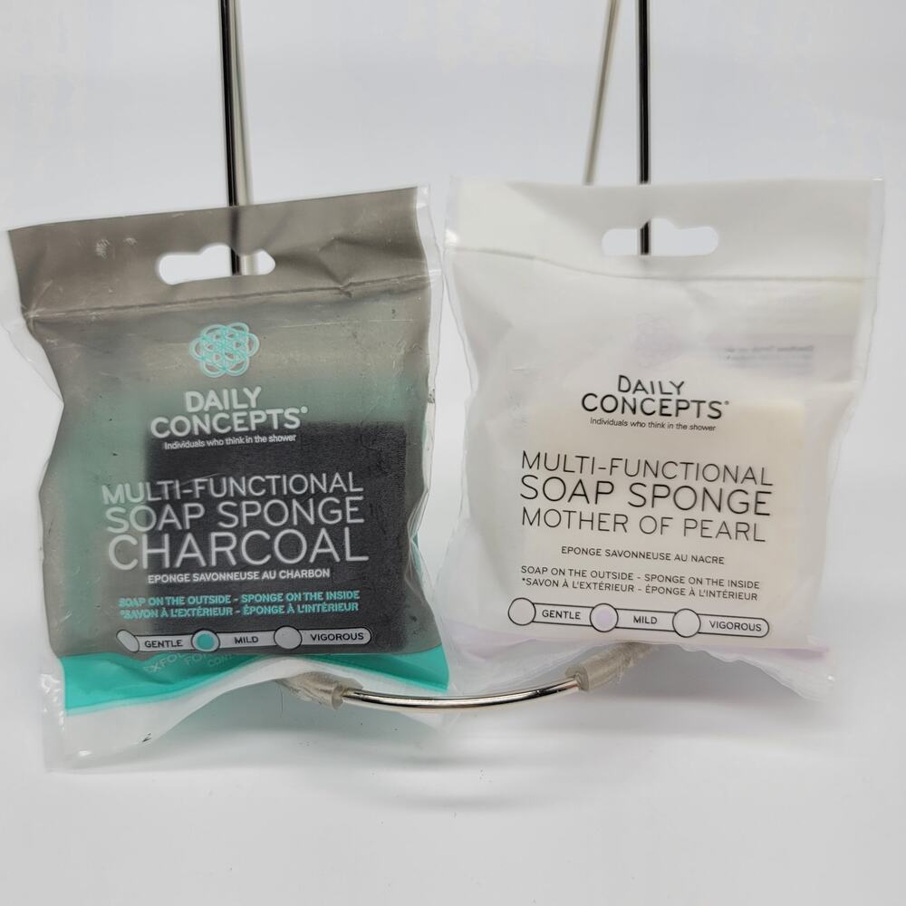 2 - Daily Concepts Multifunctional Soap Sponge Charcoal AND Mother Of Pearl